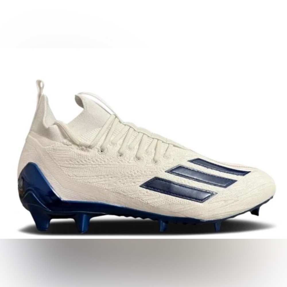 Adidas Adizero Primeknit White Navy Blue Football Cleats Mens Size 12 GV9624